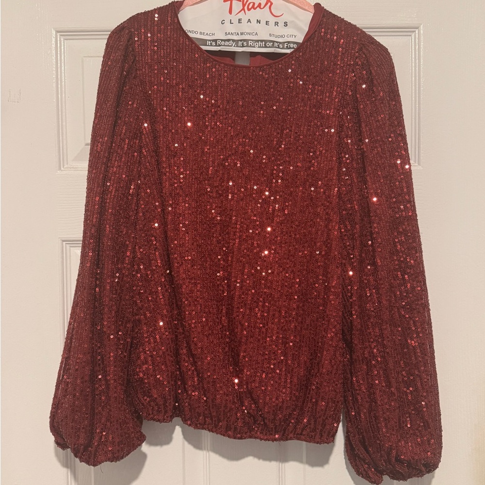 Anthropologie Burgundy Women's Top - Size Medium. Worn once. Like new.